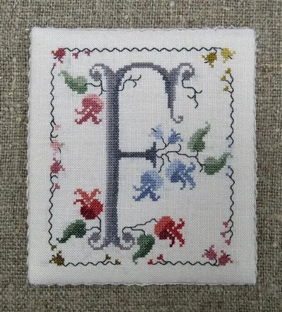 **〔Renato Parolin〕　図案　RP-2506　Flowery letter - F
