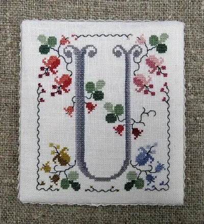 **〔Renato Parolin〕　図案　RP-2521　Flowery letter - U