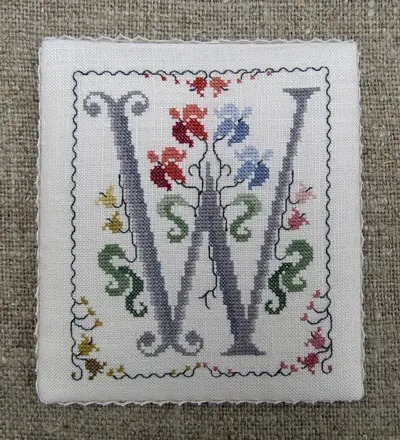 **〔Renato Parolin〕　図案　RP-2523　Flowery letter - W