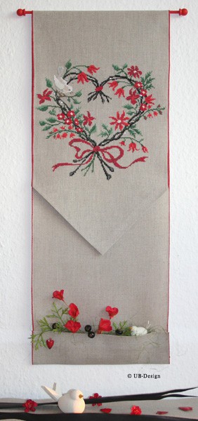 **〔UB Design〕　図案　UB-785　Vogelgesang im roten Blutenherz