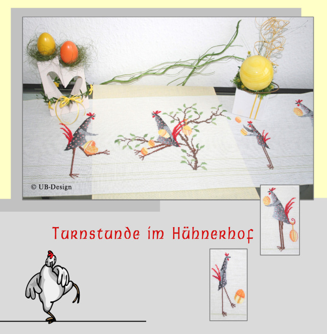 **〔UB Design〕　図案　UB-788　Turnstunde im Huhnerhof