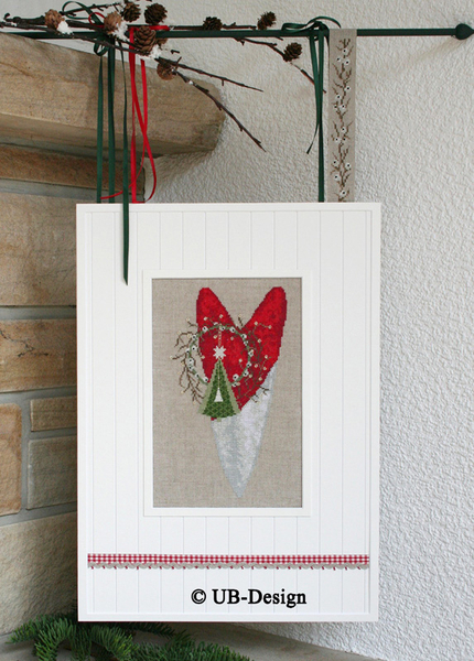 **〔UB Design〕　図案　UB-915　Winterherz ROT-WEISS