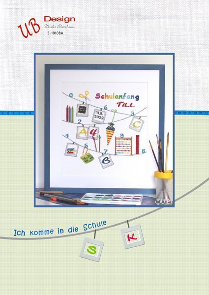 *〔UB Design〕　図案　UB-E-10108A　Ich komme in die Schule