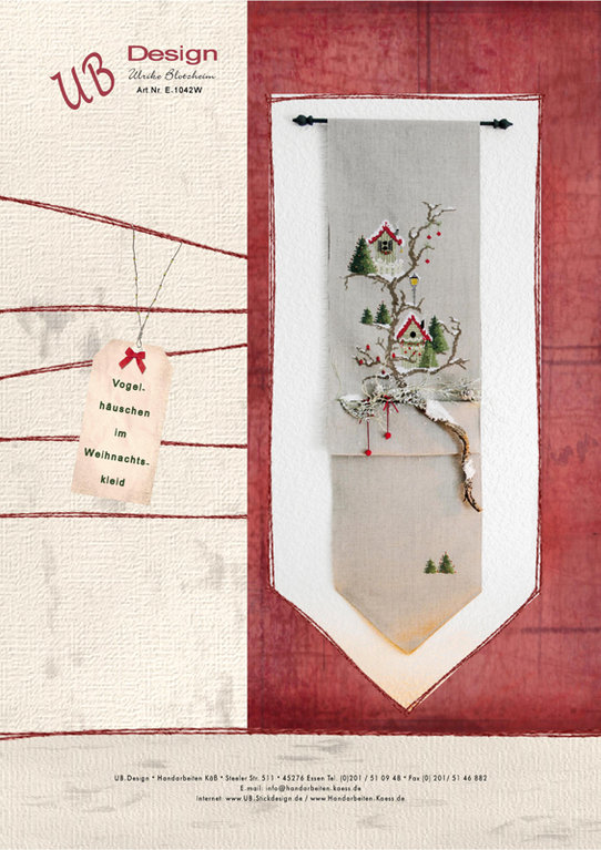 **〔UB Design〕　図案　UB-E-1042W　Vogelhauschen im Weihnachtskleid