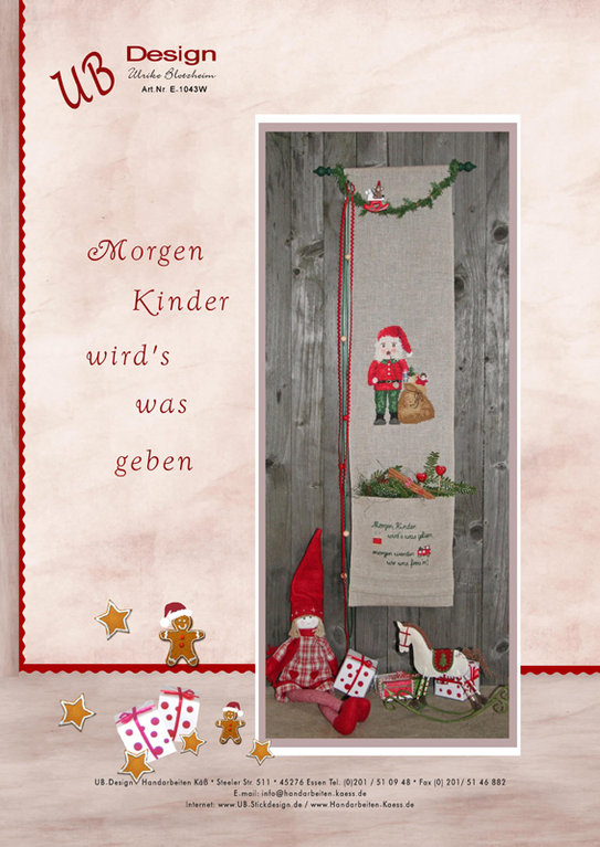 **〔UB Design〕　図案　UB-E-1043W　Morgen Kinder wird's was geben