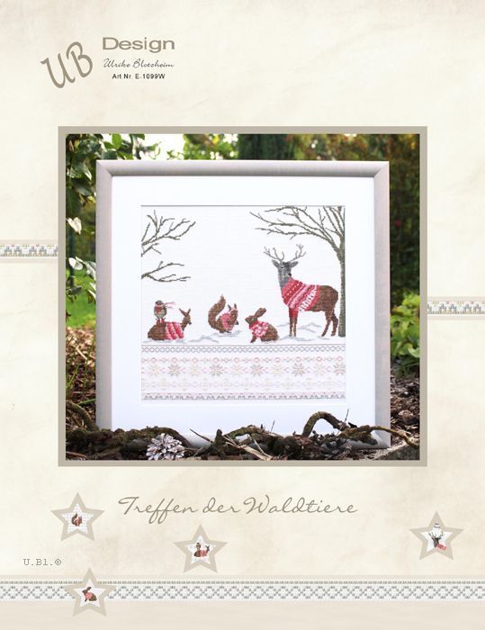 **〔UB Design〕　図案　UB-E-1099W　Treffen der Waldtiere