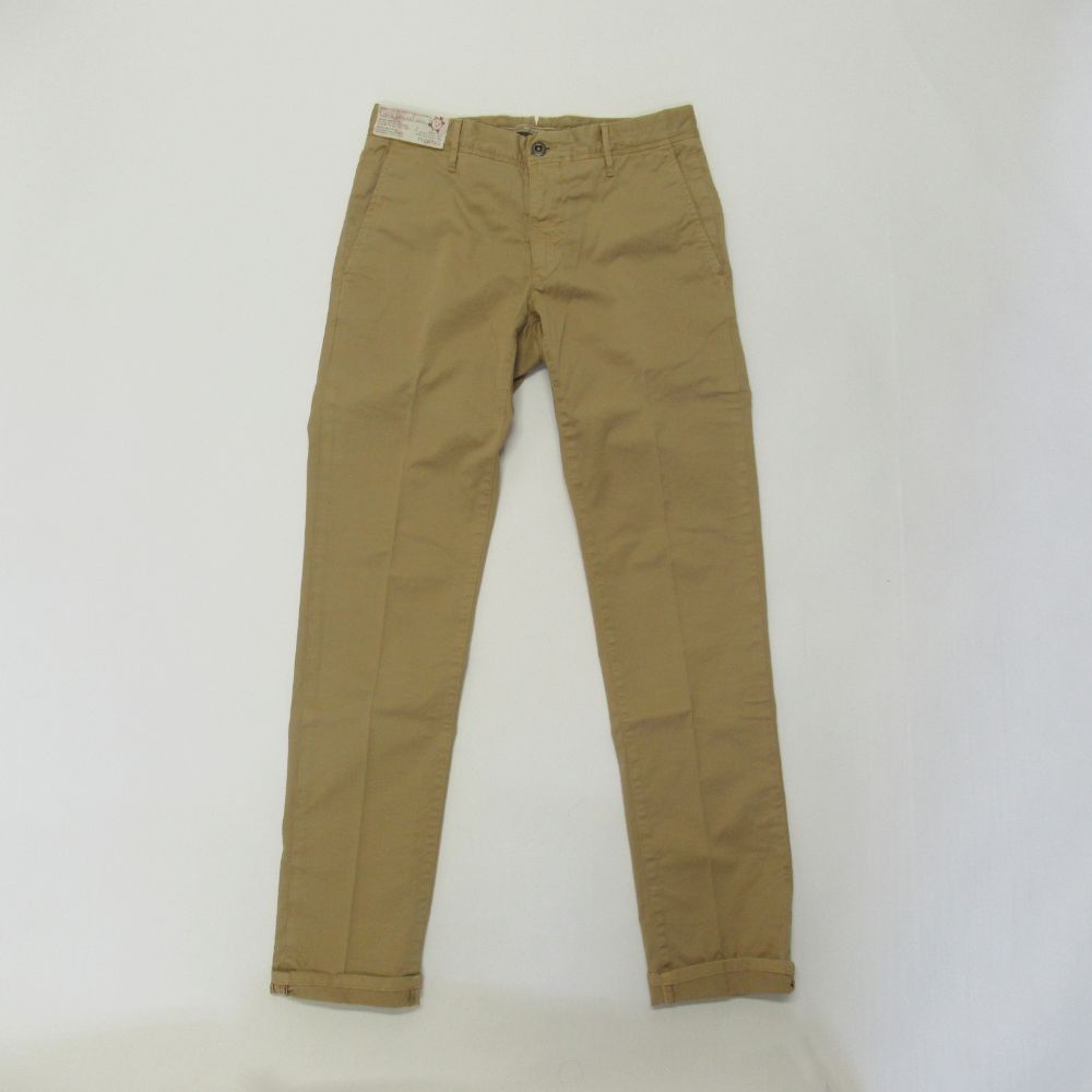 INCOTEX SLACKS SLIM FIT ガーメントダイコットンストレッチギャバジンチノ　ベージュ