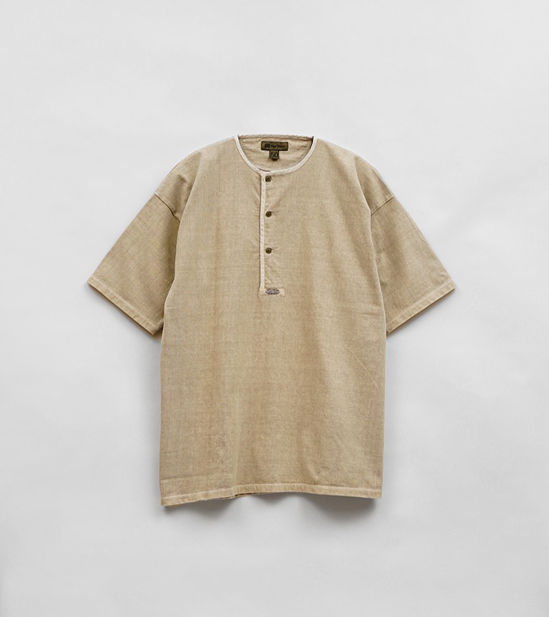 Nigel Cabourn 7.8oz HENLEY T-SHIRT - PIGMENT