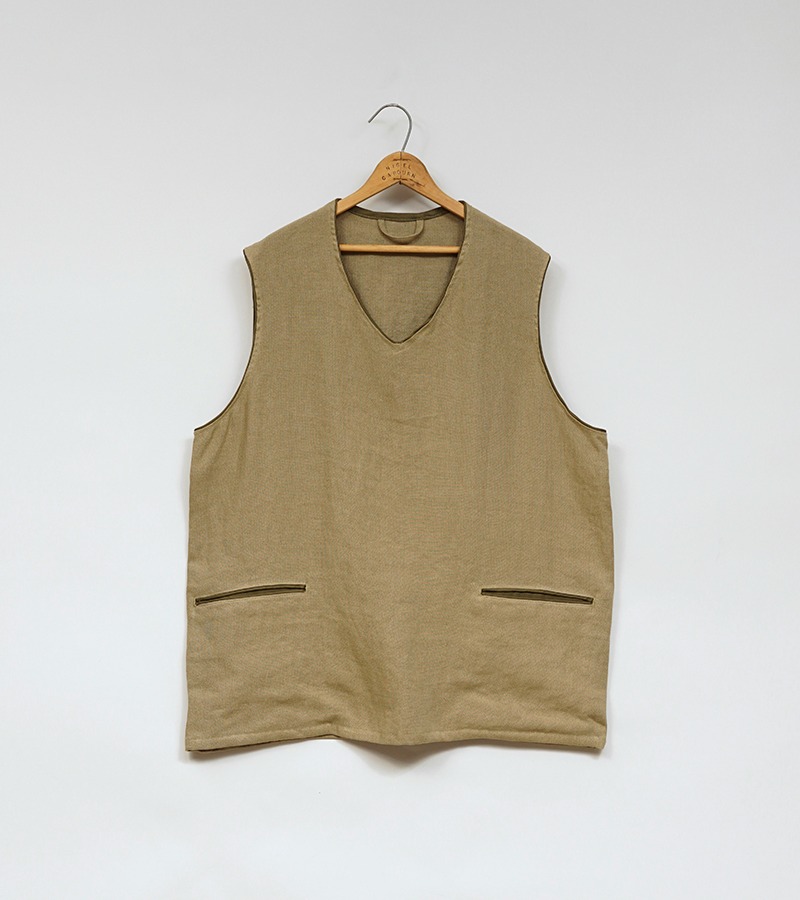 Nigel Cabourn FRENCH WORK VEST - LINEN PIN OX