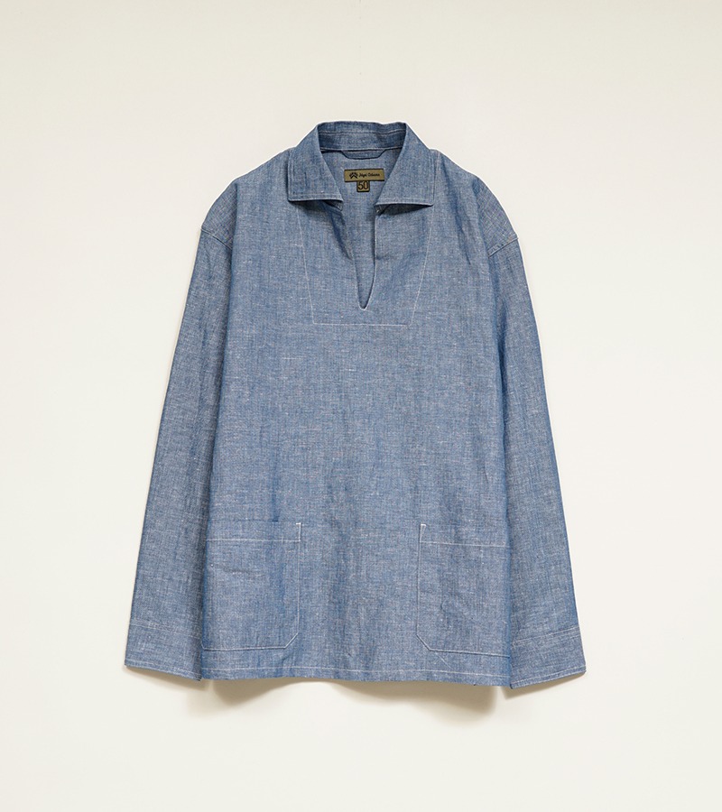 Nigel Cabourn FRENCH PULLOVER SHIRT - DUNGAREE
