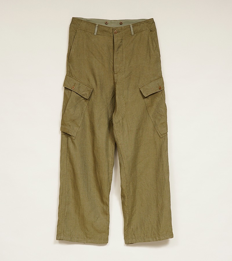 Nigel Cabourn ROYAL NAVY CARGO PANT - LINEN HERRINGBONE TWILL