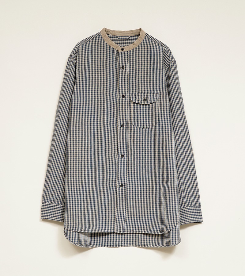 Nigel Cabourn FARMER STAND SHIRT - COTTON LINEN