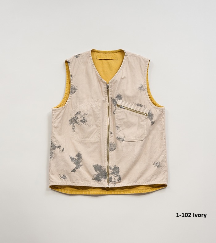 Nigel Cabourn REVERSIBLE VEST FADE CAMO