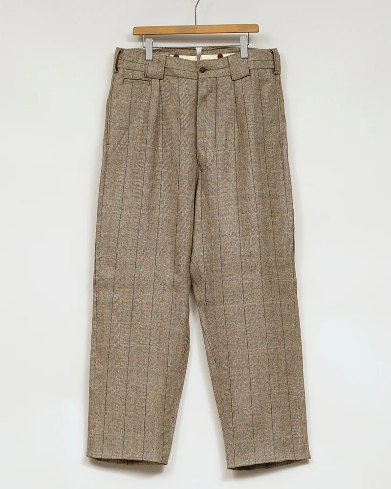 Nigel Cabourn OX’ed Silver ENGINEER PANT - HEMP LINEN CHECK