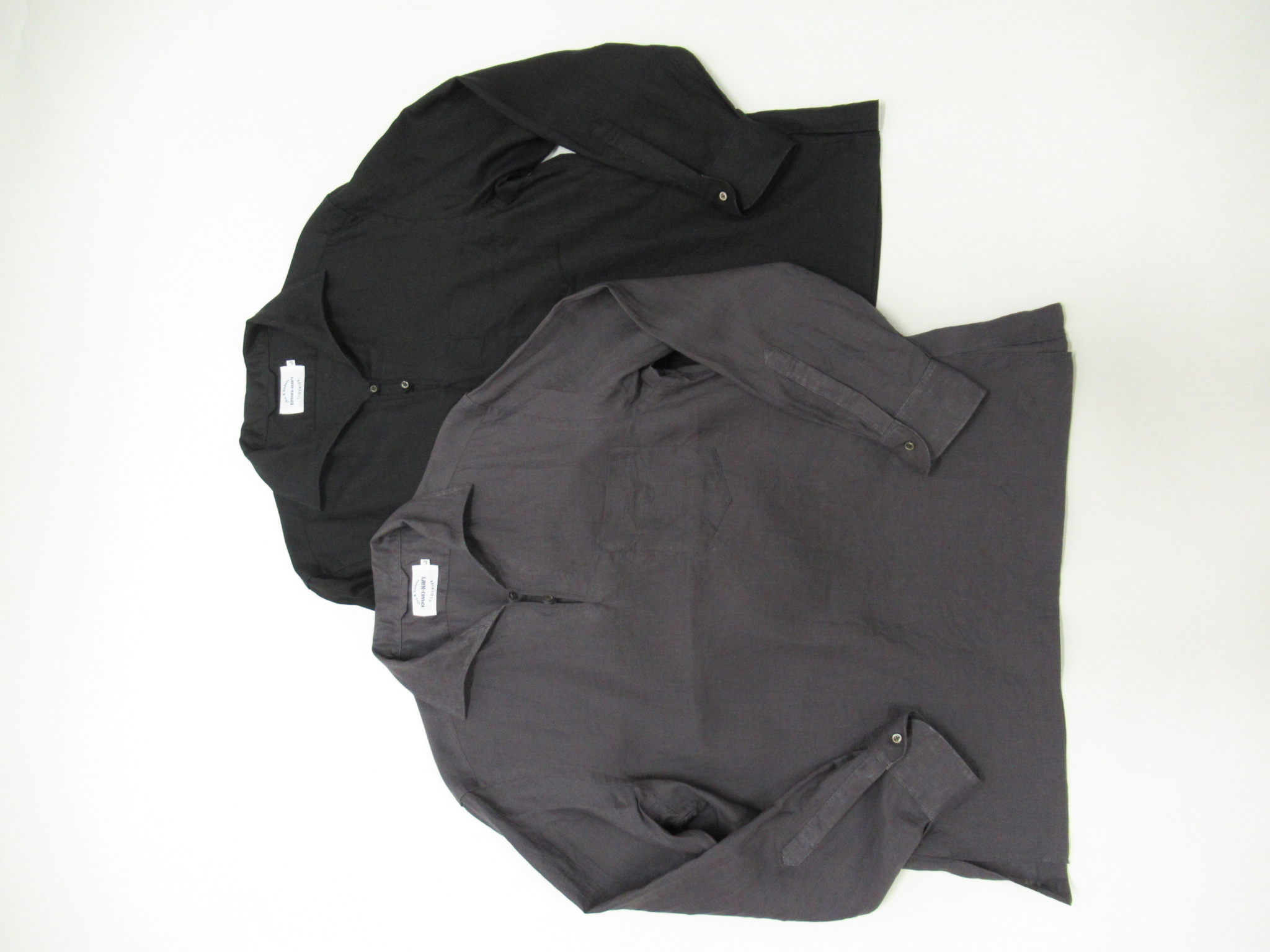 KHAKI-NAVY リネンカプリシャツ