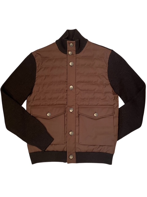 HERNO ヘルノ ニットスリーブ キルティングブルゾン