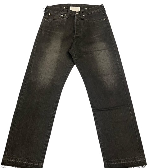 ES:S (エス) CINCH BACK CUT OFF JEANS ウォッシュブラック