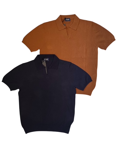 Drumohr ドルモア パイル風 コットンナイロン スキッパーポロ