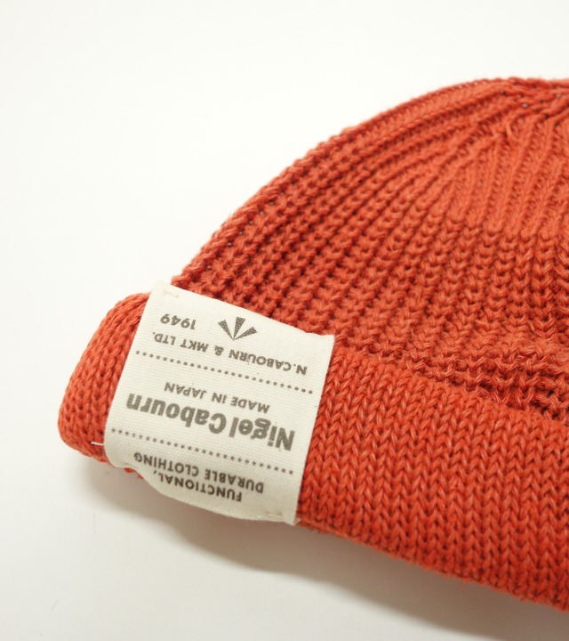 ナイジェル・ケーボン　ビーニー　オレンジ　nigel cabourn 80510066200 Nigel Cabourn BEANIE LINEN - PIGMENT ナイジェル