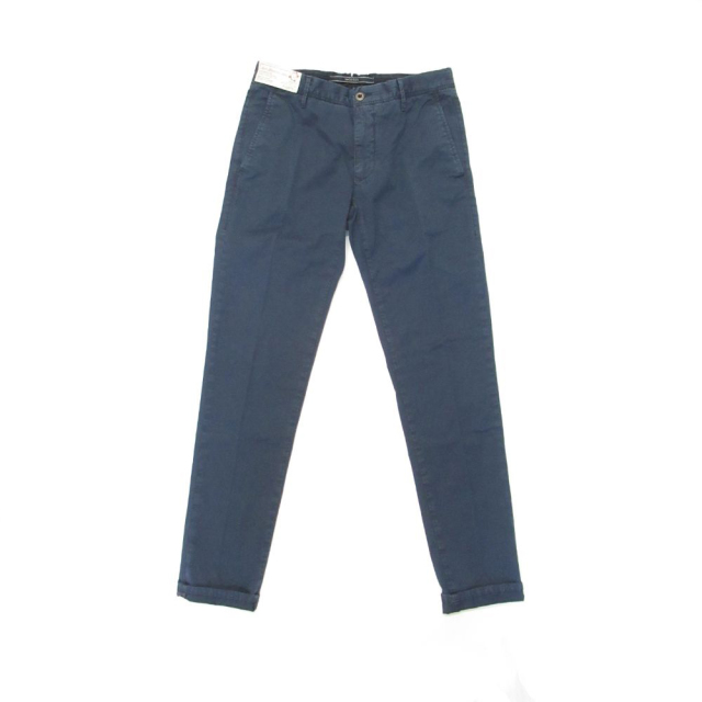 INCOTEX SLACKS SLIM FIT ガーメントダイコットンストレッチギャバジンチノ　ネイビー