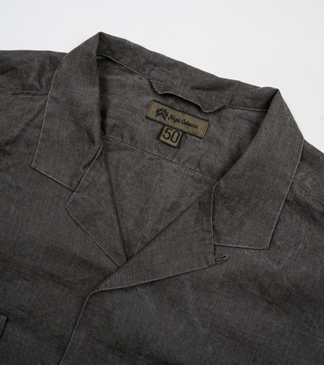 80510010201 Nigel Cabourn OPEN COLLAR SHIRT - HEMP