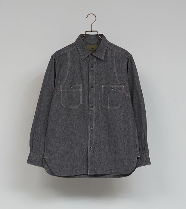 80500010051 Nigel Cabourn NEW MEDICAL SHIRT SALT&PEPPER ナイジェル
