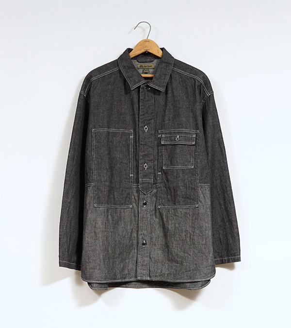 Nigel Cabourn UTILITY SHIRT TYPE2 - 10oz DENIM BLACK