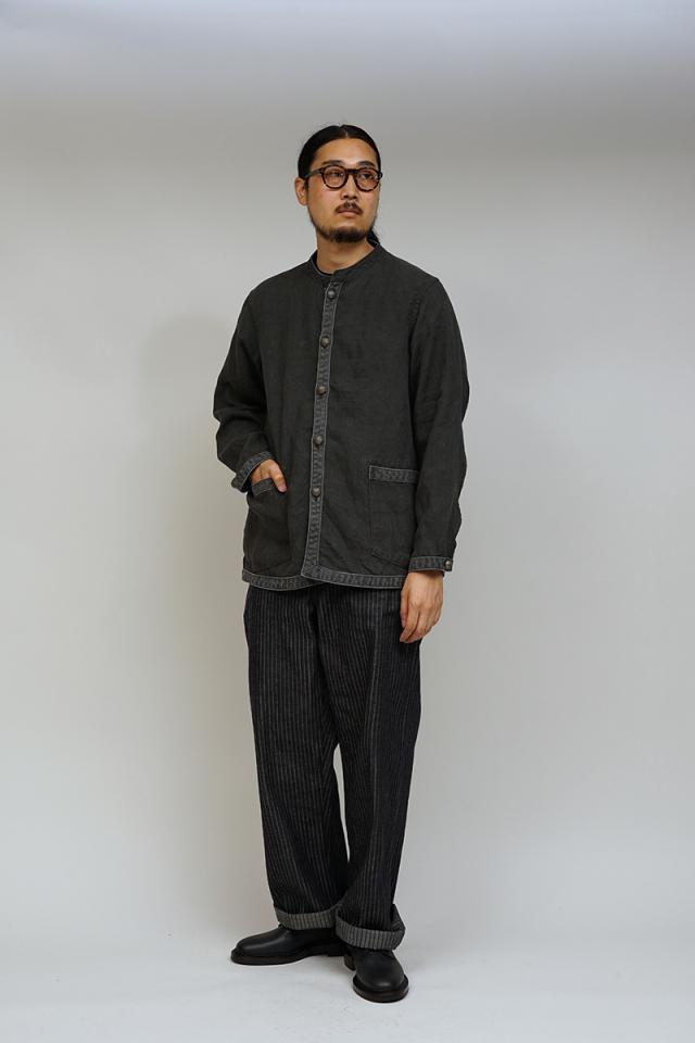 80500030004 Nigel Cabourn FRENCH WORK JACKET - LINEN PIN OX