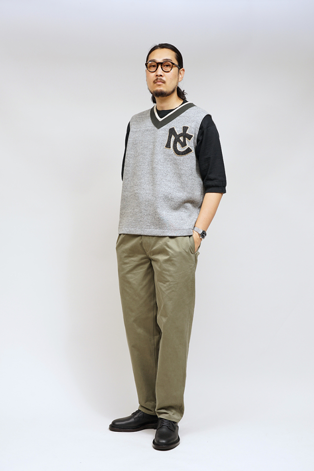 ナイジェルケーボン 25SS CRICKET VEST クリケット ベスト 44 ナイジェルらしさ溢れるベスト》CRICKET VEST REVERSIBLE