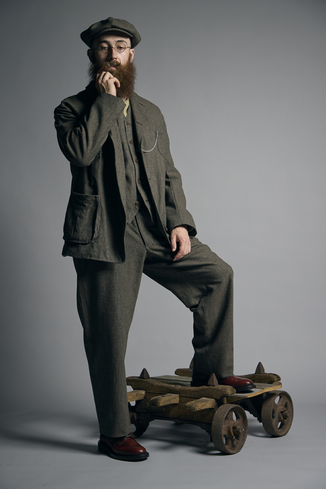 80510450900 Nigel Cabourn OX'ed Silver RANCH WORKER PANT