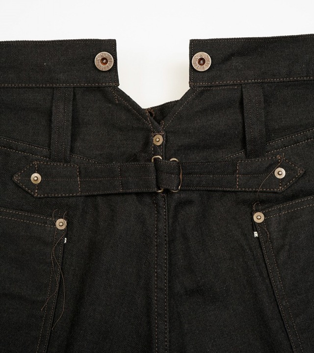 80500050026 Nigel Cabourn RAILMAN DENIM PANT - BLACK DENIM