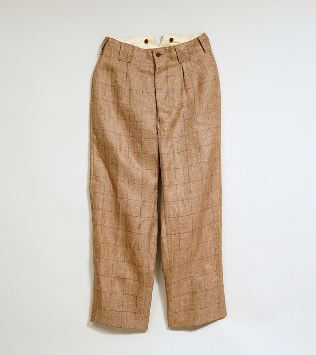 Nigel Cabourn OX’ed Silver RANCH WORKER PANT - HEMP LINEN CHECK