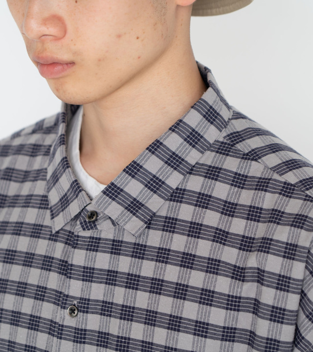 ナナミカ コットン シルク オーバーサイズ デッキシャツ チェックシャツ M nanamica ONLINE STORE│