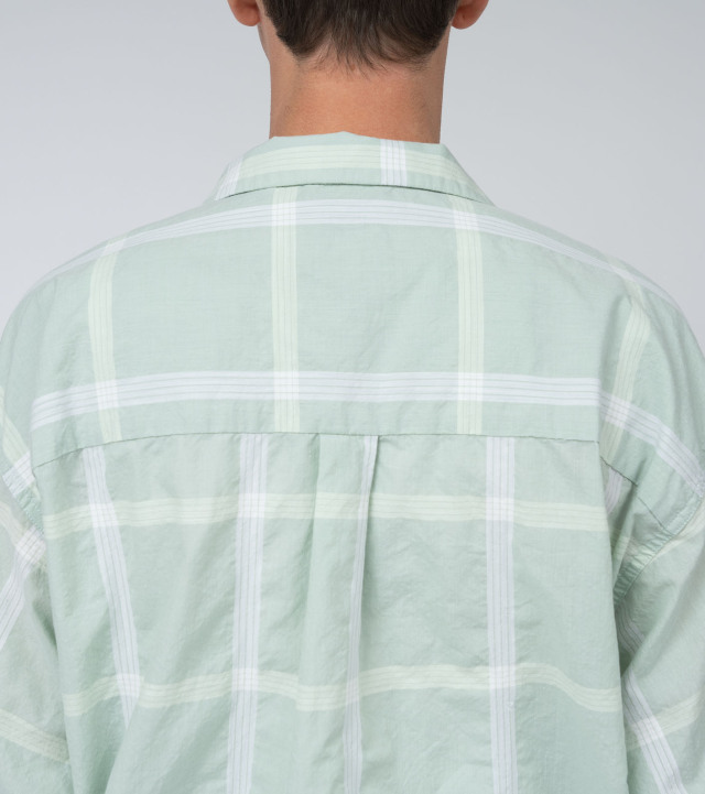 nanamica半袖シャツ グリーン nanamica Open Collar Wind H/S Shirt Khaki 23SP-I（ナナミカ