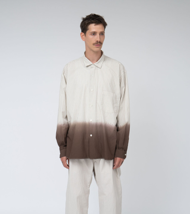 nanamica シャツ nanamica Button Down Stripe Wind Shirt Sax 24SP-I（ナナミカ