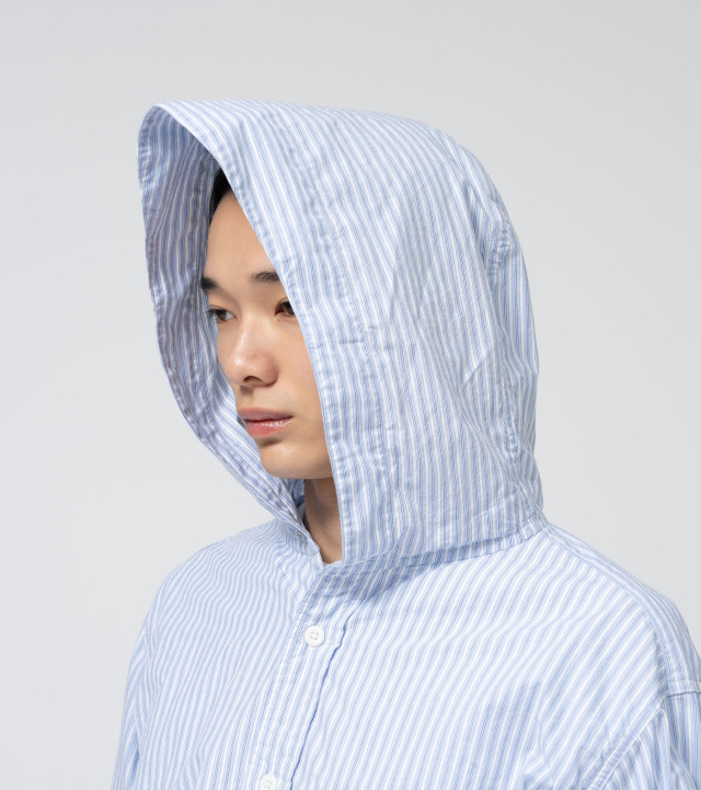 N25SG026 THE NORTH FACE PURPLE LABEL Mountain Striped Hooded Shirt