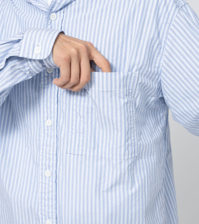 N25SG026 THE NORTH FACE PURPLE LABEL Mountain Striped Hooded Shirt