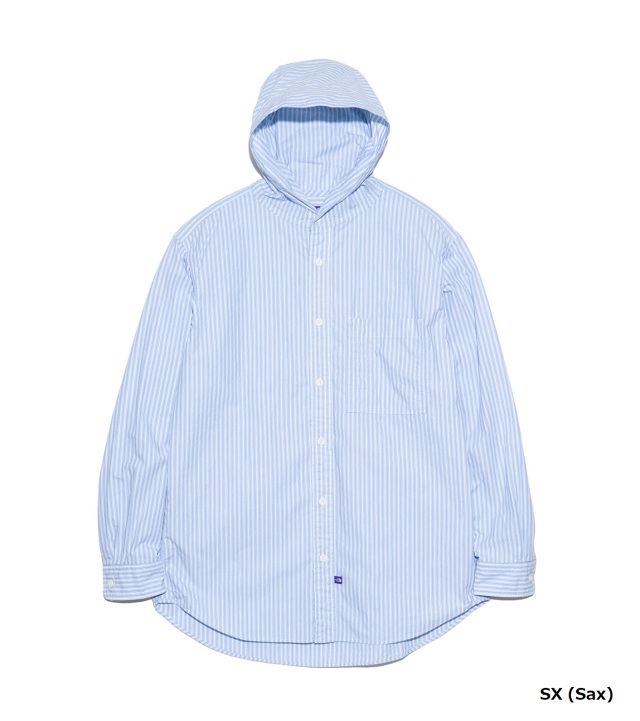 N25SG026 THE NORTH FACE PURPLE LABEL Mountain Striped Hooded Shirt