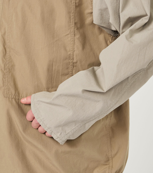 ぱなすけ　　シングル2枚　ベージュ・ブラウン　カバー付き S26SA018 nanamica Pullover Shirt Jacket ナナミカ プルオーバー