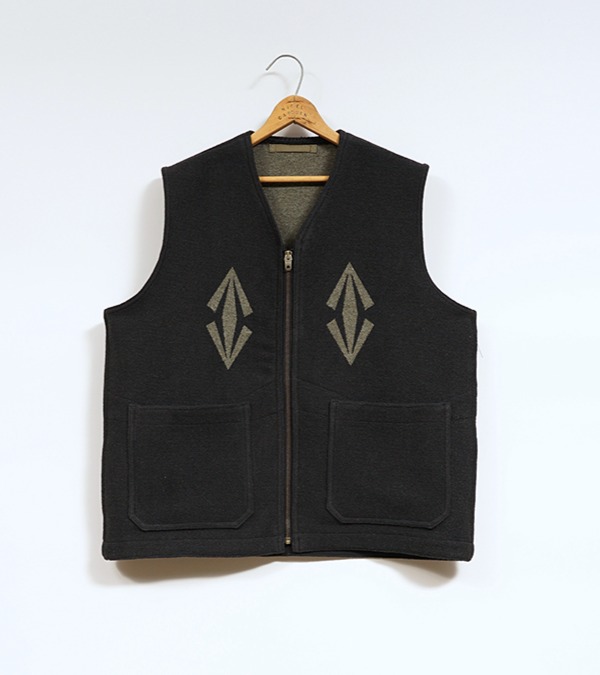 Nigel Cabourn ZIP UP VEST - RAG JACQUARD