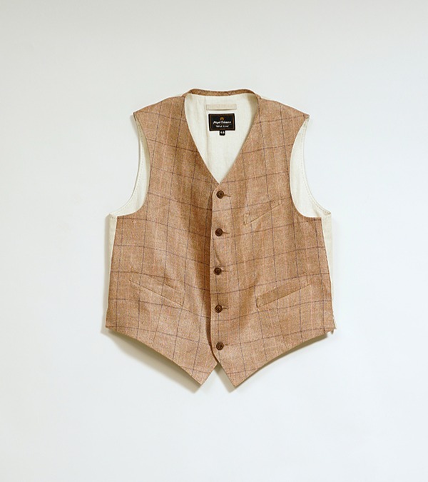 Nigel Cabourn OX’ed Silver RANCH WORKER VEST - HEMP LINEN