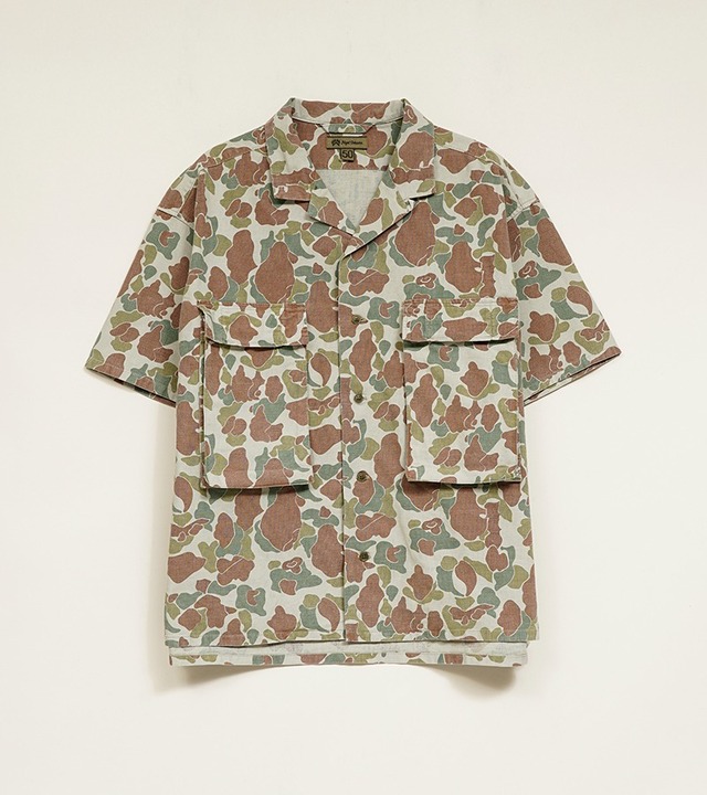 Nigel Cabourn ARMY SHIRT SHORT SLEEVE - CAMO