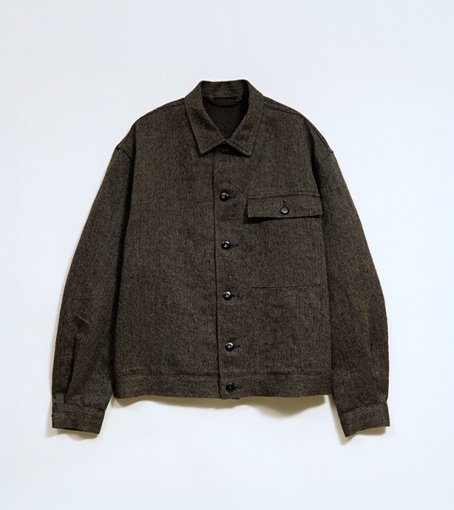Nigel Cabourn FRENCH WORK JACKET - MIX BLACK CHAMBRAY