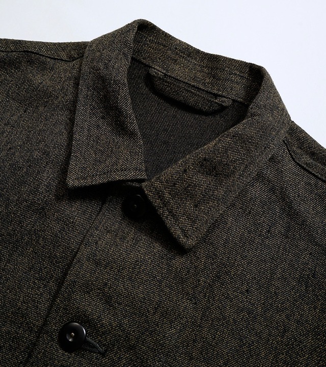 80520030002 Nigel Cabourn FRENCH WORK JACKET - MIX BLACK CHAMBRAY