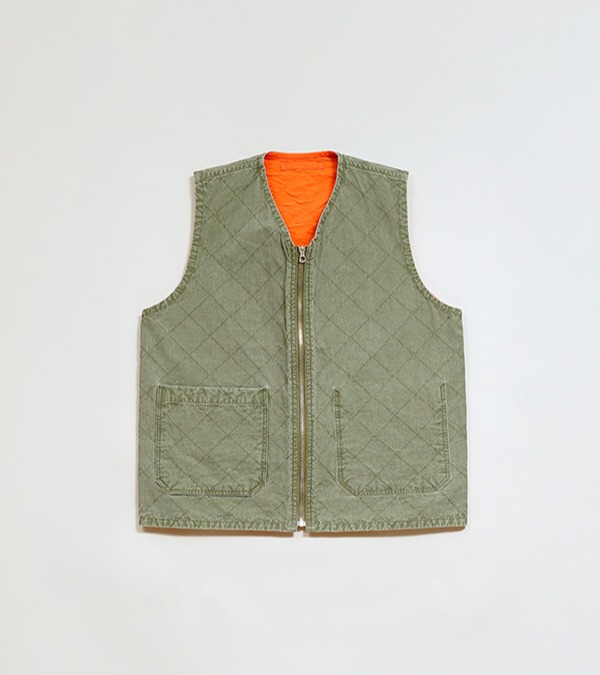 Nigel Cabourn QUILTING DECK VEST REVERSIBLE - RIPSTOP