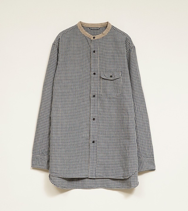 Nigel Cabourn FARMER STAND SHIRT - COTTON LINEN