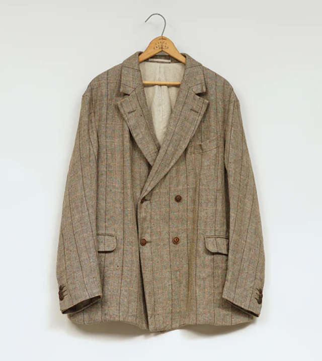 Nigel Cabourn OX’ed Silver ENGINEER DB JACKET - HEMP LINEN