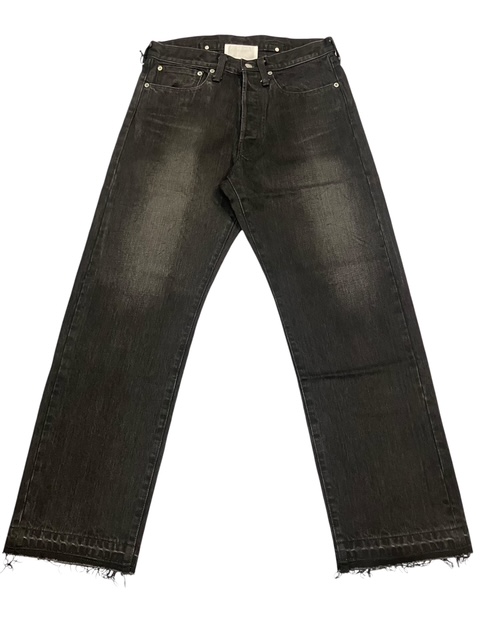 ES:S (エス) CINCH BACK CUT OFF JEANS ウォッシュブラック