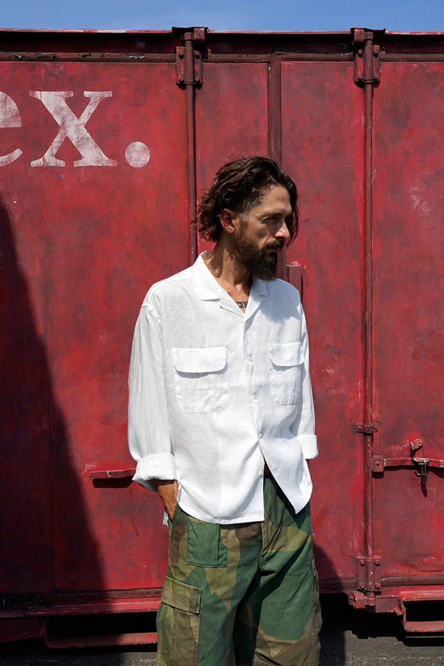 nigel cabourn ナイジェルケーボン hemp オープンカラーシャツ Nigel Cabourn（ナイジェル・ケーボン）OPEN COLLAR SHIRT