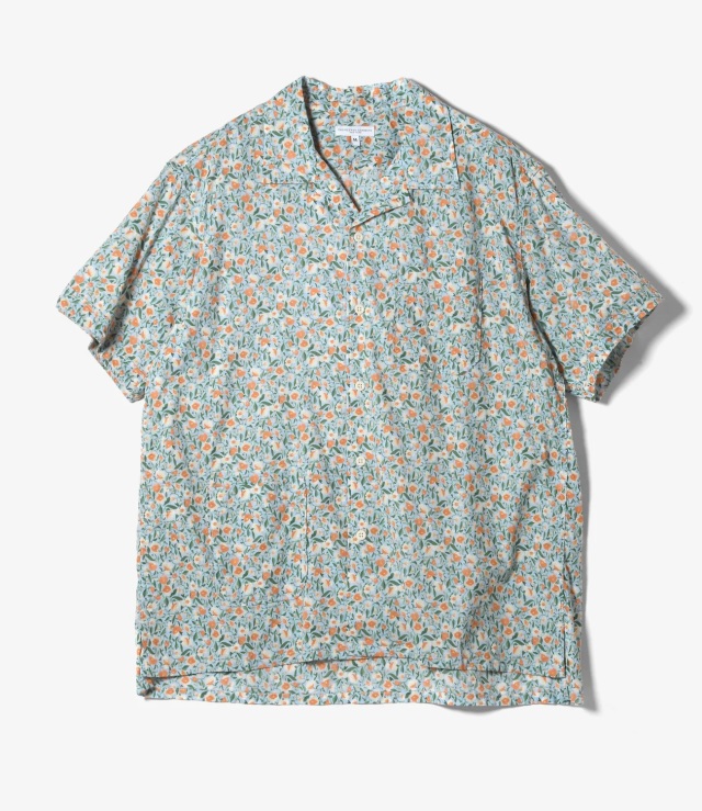 ENGINEERED GARMENTS Camp Shirt - Small Floral Cotton Lawn